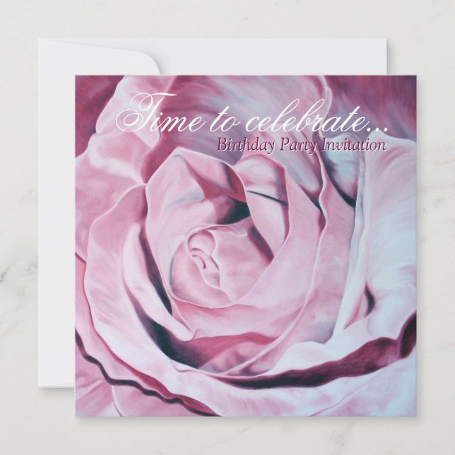 invitation de fête d'anniversaire à l'élégante ros (Devant)