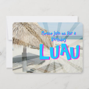 Invitation de fête d'anniversaire à Luau, Beach Ca