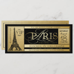 Invitation de fête d'anniversaire à Paris