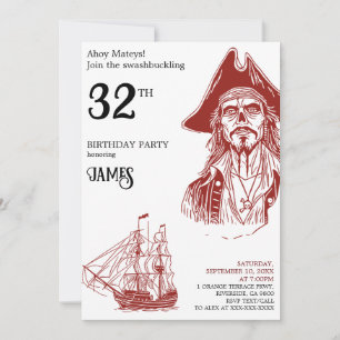 Invitation de fête d'anniversaire à thème pirate