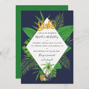 Invitation de fête d'anniversaire Aloha Luau