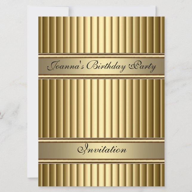 Invitation de fête d'anniversaire Art Déco en or (Devant)
