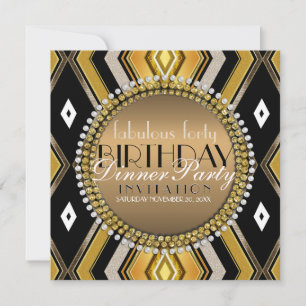 Invitation de fête d'anniversaire Art Déco fabuleu