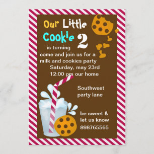 Invitation de fête d'anniversaire au lait et au bi