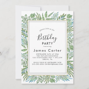 Invitation de fête d'anniversaire au script modern