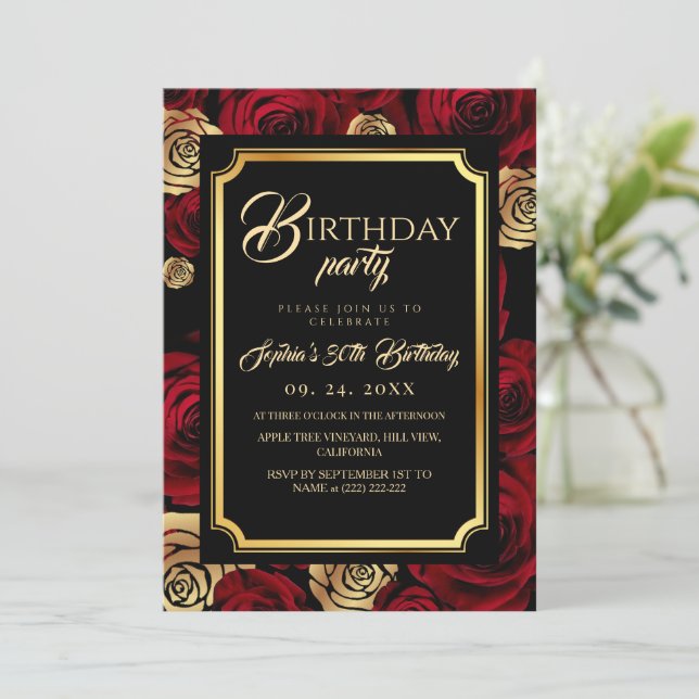 Invitation de fête d'anniversaire aux Roses de Bou (Debout devant)