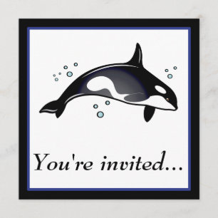 Invitation de fête d'anniversaire avec la baleine