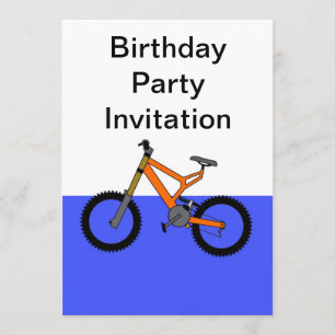 Invitation de fête d'anniversaire avec le vélo de