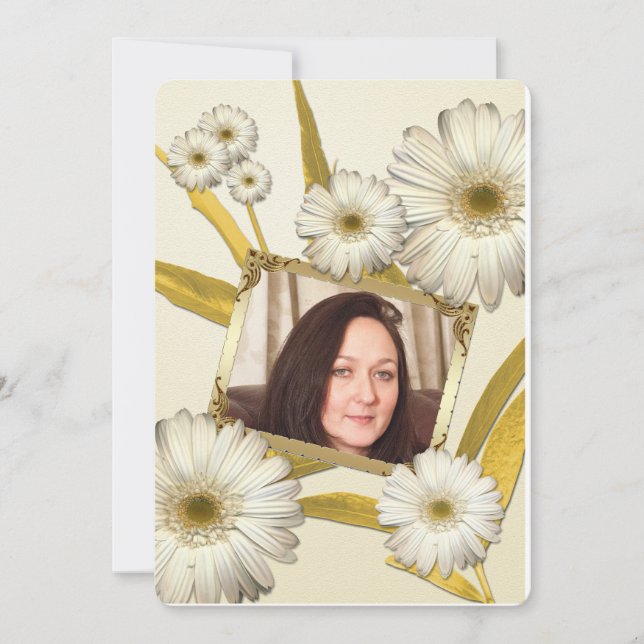 Invitation de fête d'anniversaire avec marguerites (Devant)