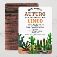 Invitation de fête d'anniversaire Cactus pour tout