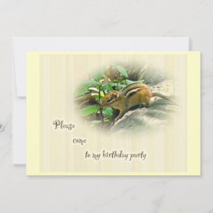 Invitation de fête d'anniversaire - Chipmunk