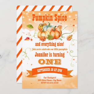 Invitation de fête d'anniversaire citrouille