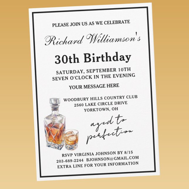 Invitation de fête d'anniversaire classique élégan (Créateur téléchargé)