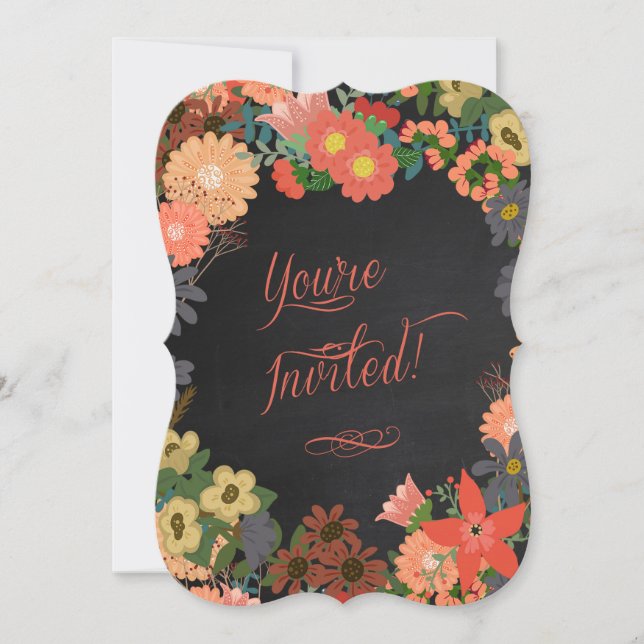 Invitation de fête d'anniversaire, Corail, tableau (Devant)