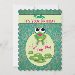 Invitation de fête d'anniversaire Cute Frog