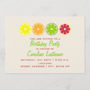 Invitation de fête d'anniversaire d'agrume