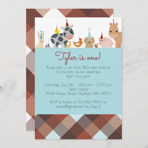 Invitation de fête d'anniversaire d'animal de