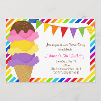 Invitation de fête d'anniversaire d'arc-en-ciel de