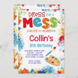 Invitation de fête d'anniversaire d'art