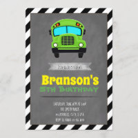 Invitation de fête d'anniversaire d'autobus