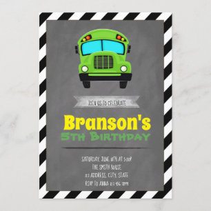 Invitation de fête d'anniversaire d'autobus