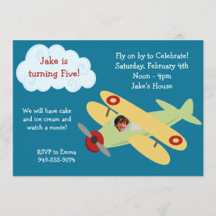 Invitation de fête d'anniversaire d'avion