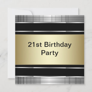 Invitation de fête d'anniversaire de 21 ans élégan