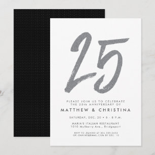 Invitation de fête d'anniversaire de 25 ans avec p
