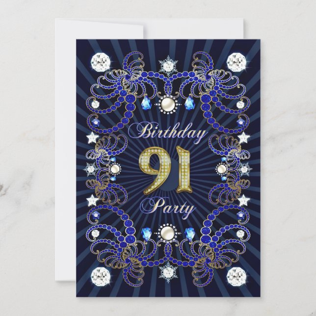 invitation de fête d'anniversaire de 91sr avec des (Devant)