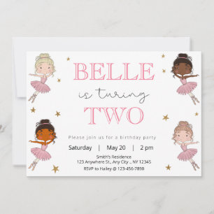 Invitation de fête d'anniversaire de Ballerina
