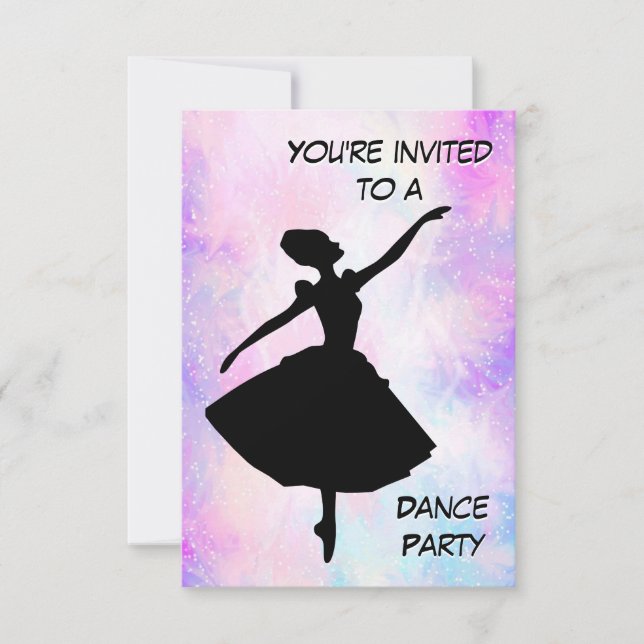 Invitation de fête d'anniversaire de Ballerina (Devant)