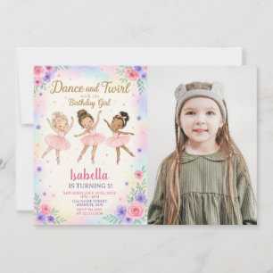 Invitation de fête d'anniversaire de Ballerina per