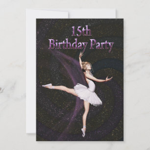 Invitation de fête d'anniversaire de ballerine