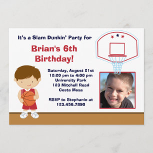 Invitation de fête d'anniversaire de basket-ball