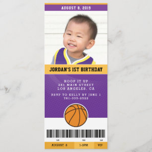 Invitation de fête d'anniversaire de basket-ball
