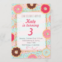 Invitation de fête d'anniversaire de beignet