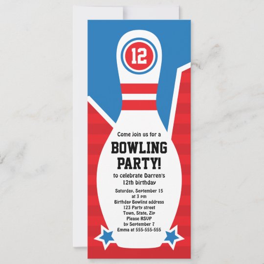 Invitation De Fete D Anniversaire De Bowling Avec Zazzle Fr