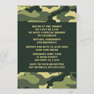 Invitations Faire Part Cartes D Anniversaire Militaires Zazzle Fr