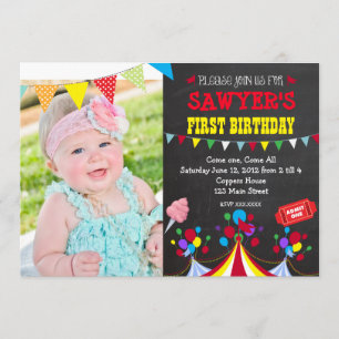Invitation de fête d'anniversaire de carnaval de