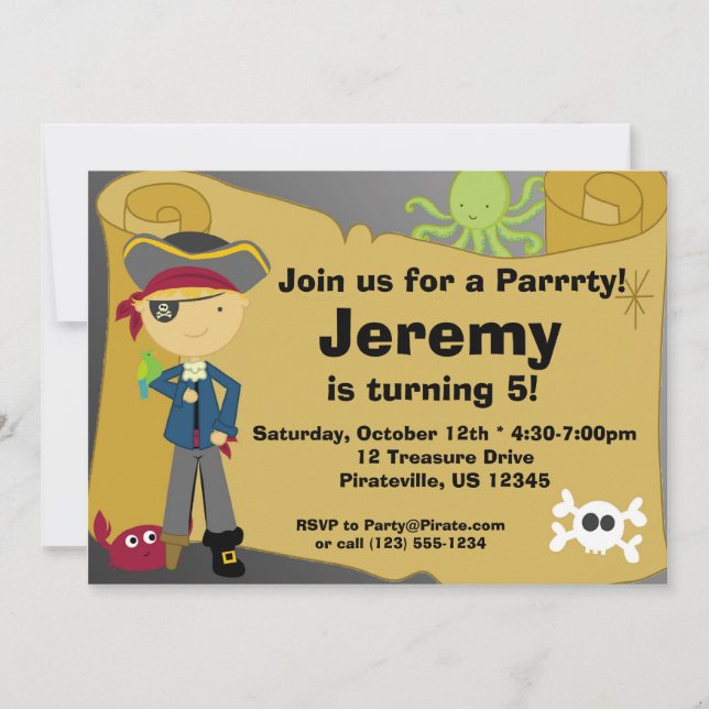 Invitation de fête d'anniversaire de carte de (Devant)