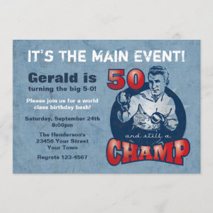 Invitation de fête d'anniversaire de champion de