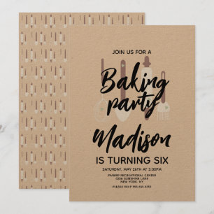 Invitation de fête d'anniversaire de chef pâtissie