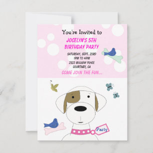 Invitation de fête d'anniversaire de chien de dess
