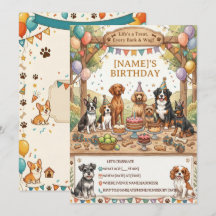 Invitation de fête d'anniversaire de chien de styl