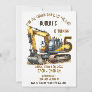 Invitation de fête d'anniversaire de construction