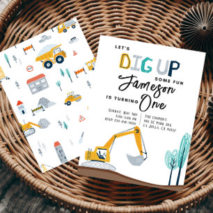 Invitation de fête d'anniversaire de construction