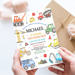 Invitation de fête d'anniversaire de construction