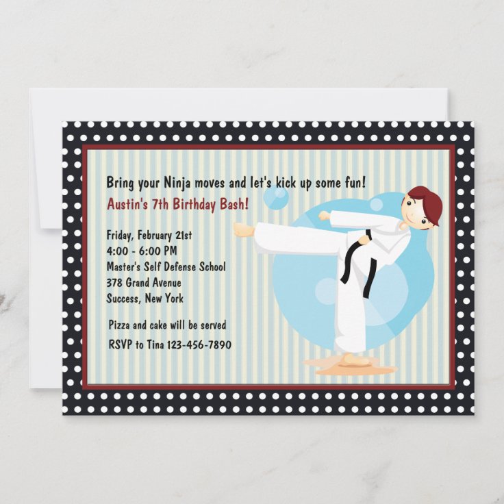 Invitation De Fete D Anniversaire De Coup De Pied Zazzle Fr