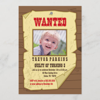 invitation de fête d'anniversaire de cow-boy avec