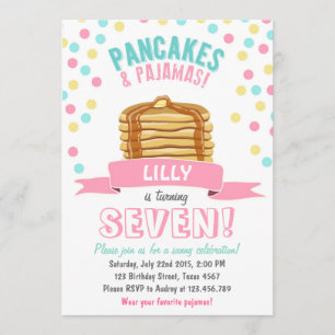 Invitation de fête d'anniversaire de crêpes et de
